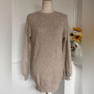 American Eagle Cream Long-sleeve Sweater Dress